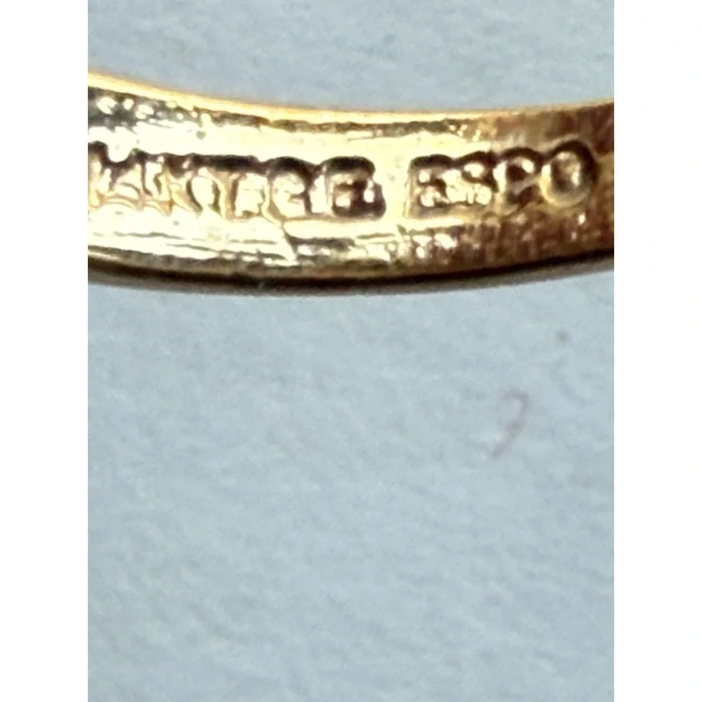 Vintage Gold And Cubic Zirconia Swirl Band Ring‎ 14KT GF ESPO Size 8.5 READ